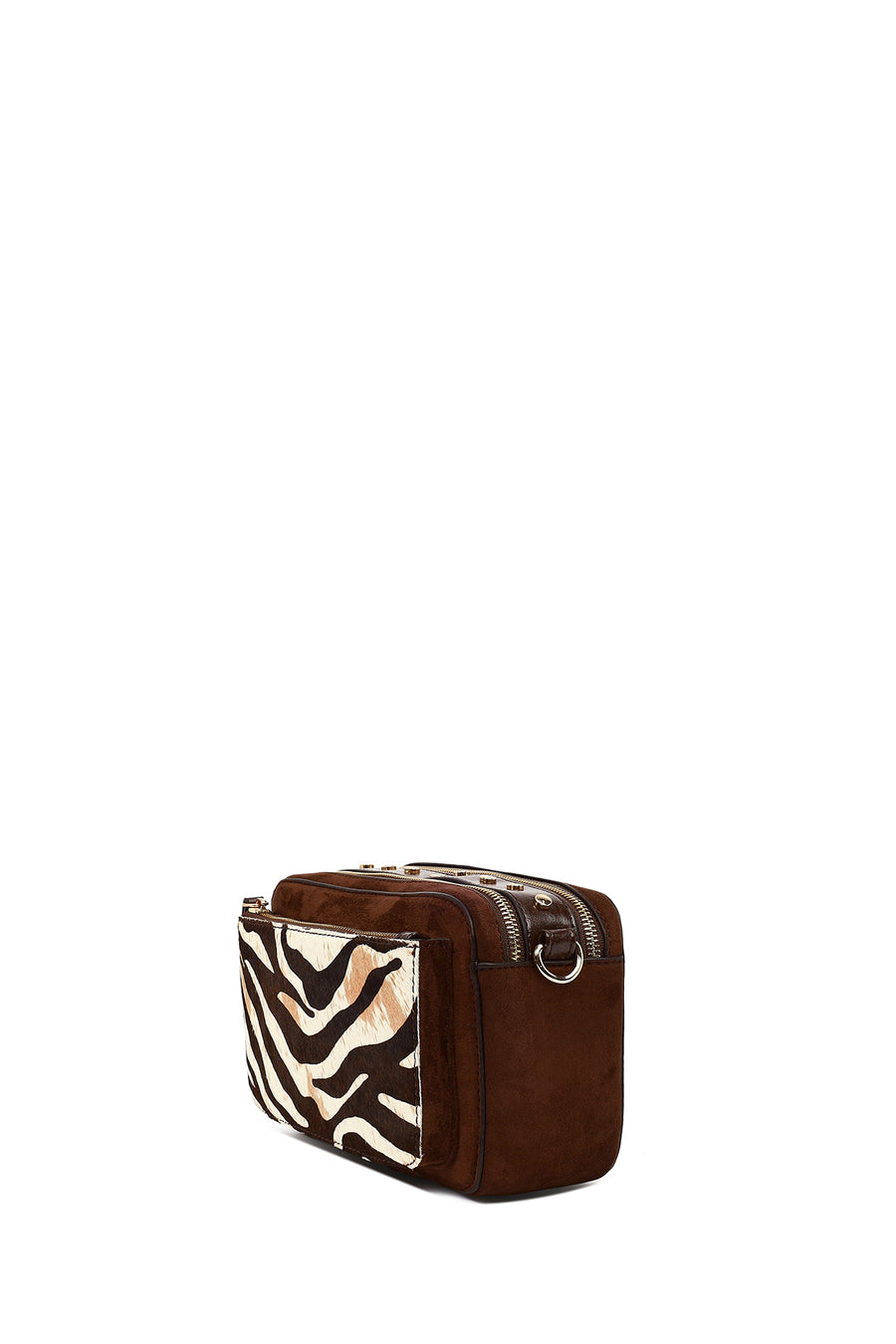Women's Brown Long Strap Patterned Crossbody Bag