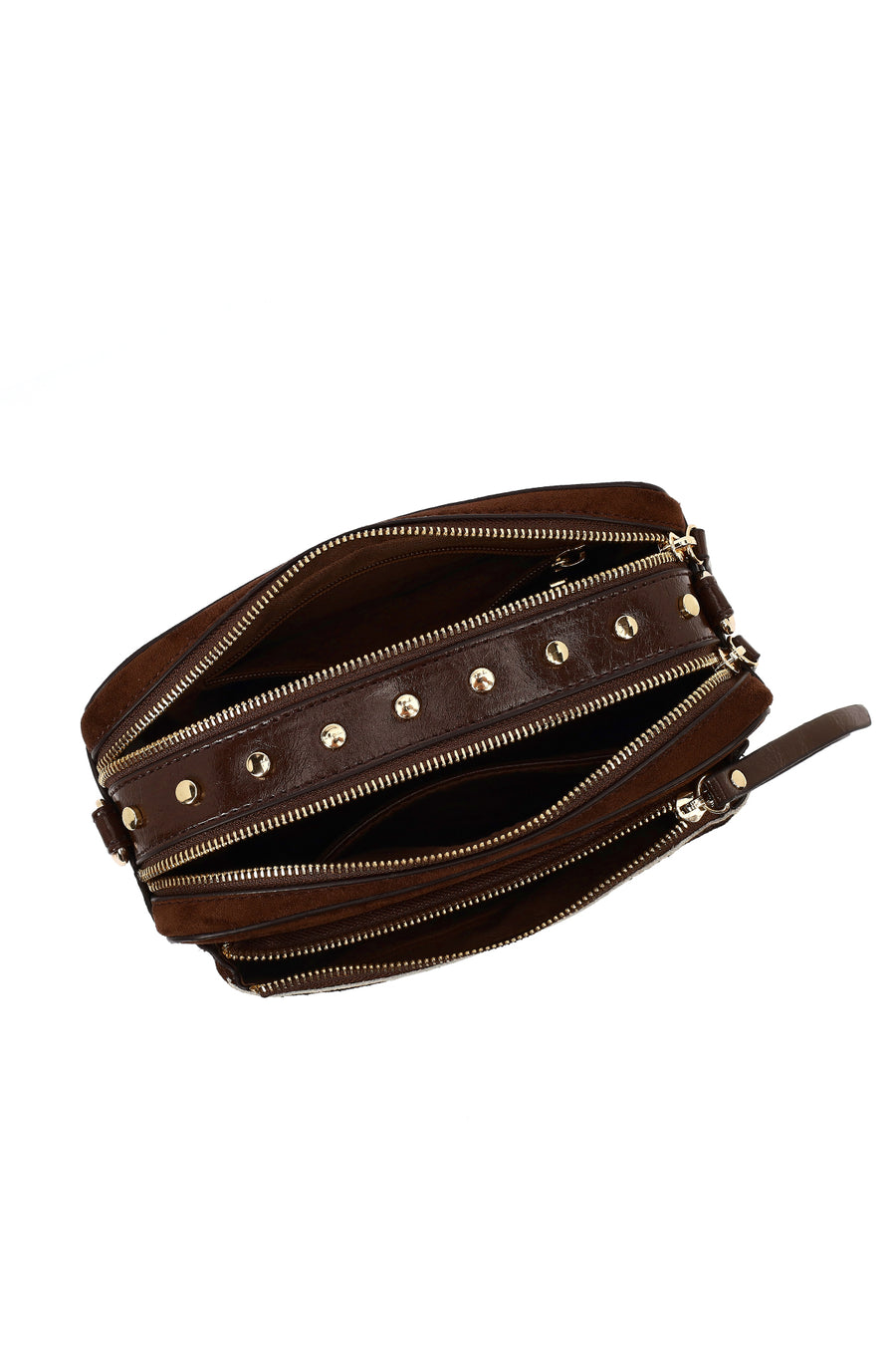 Women's Brown Long Strap Patterned Crossbody Bag