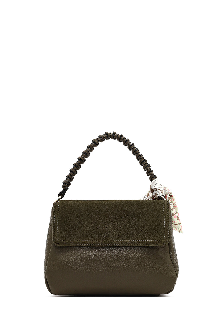 Women's Khaki Long Strap Suede Shoulder Bag