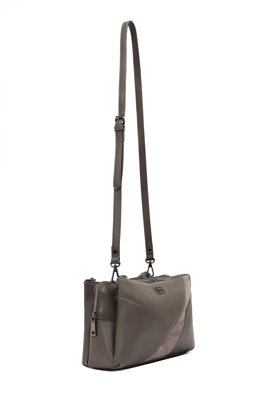 Women's Gray Long Strap Crossbody Bag