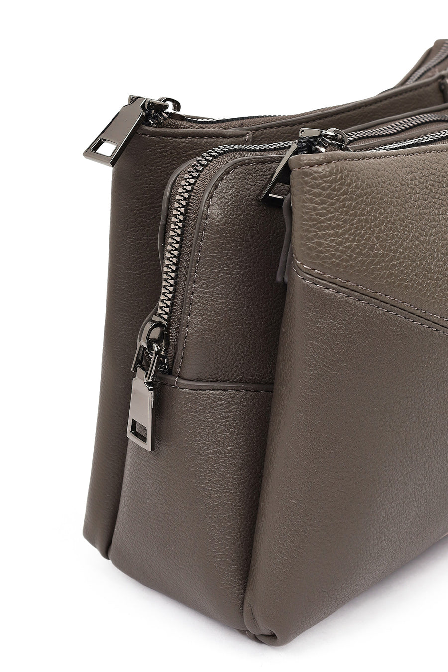 Women's Gray Long Strap Crossbody Bag