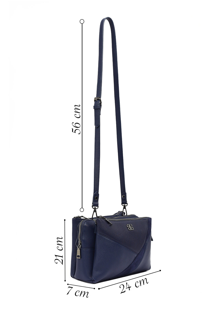 Women's Navy Blue Long Strap Crossbody Bag