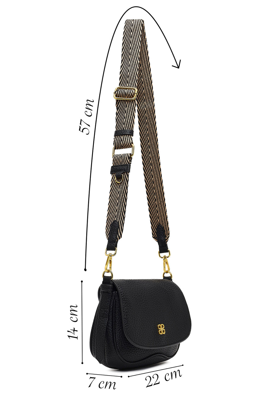 Women's Black Long Strap Crossbody Bag