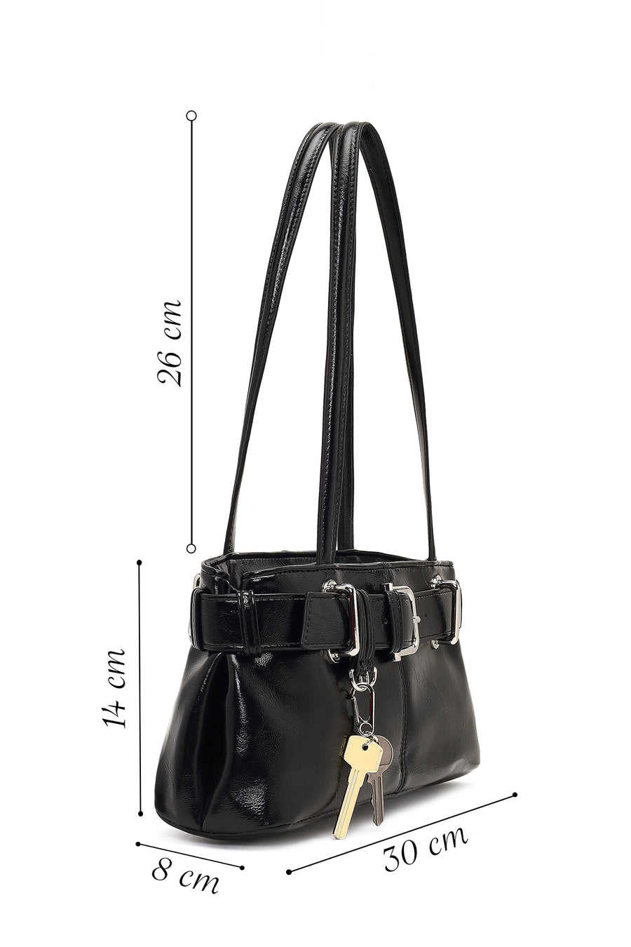 Women's Black Patent Leather Shoulder Bag