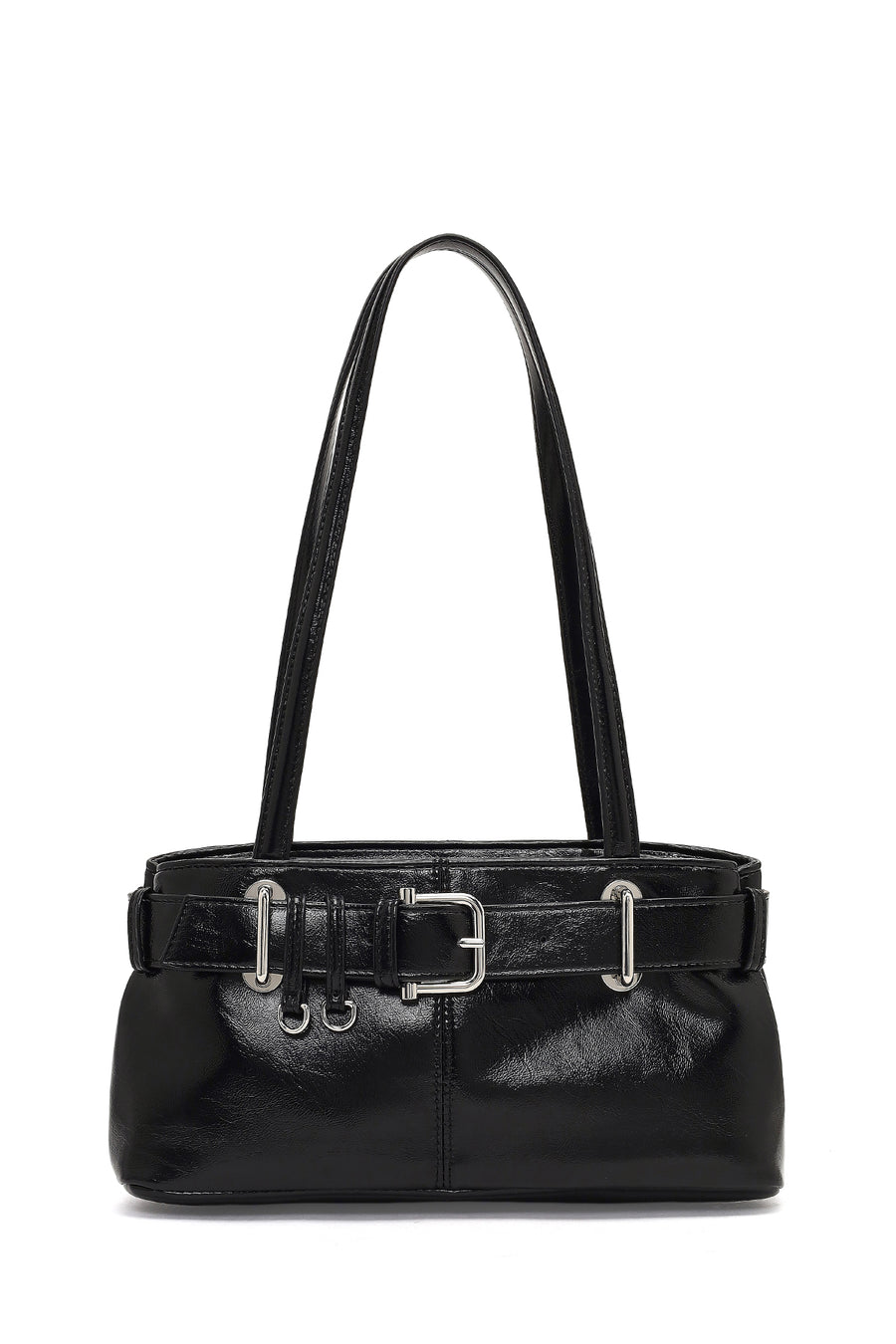 Women's Black Patent Leather Shoulder Bag