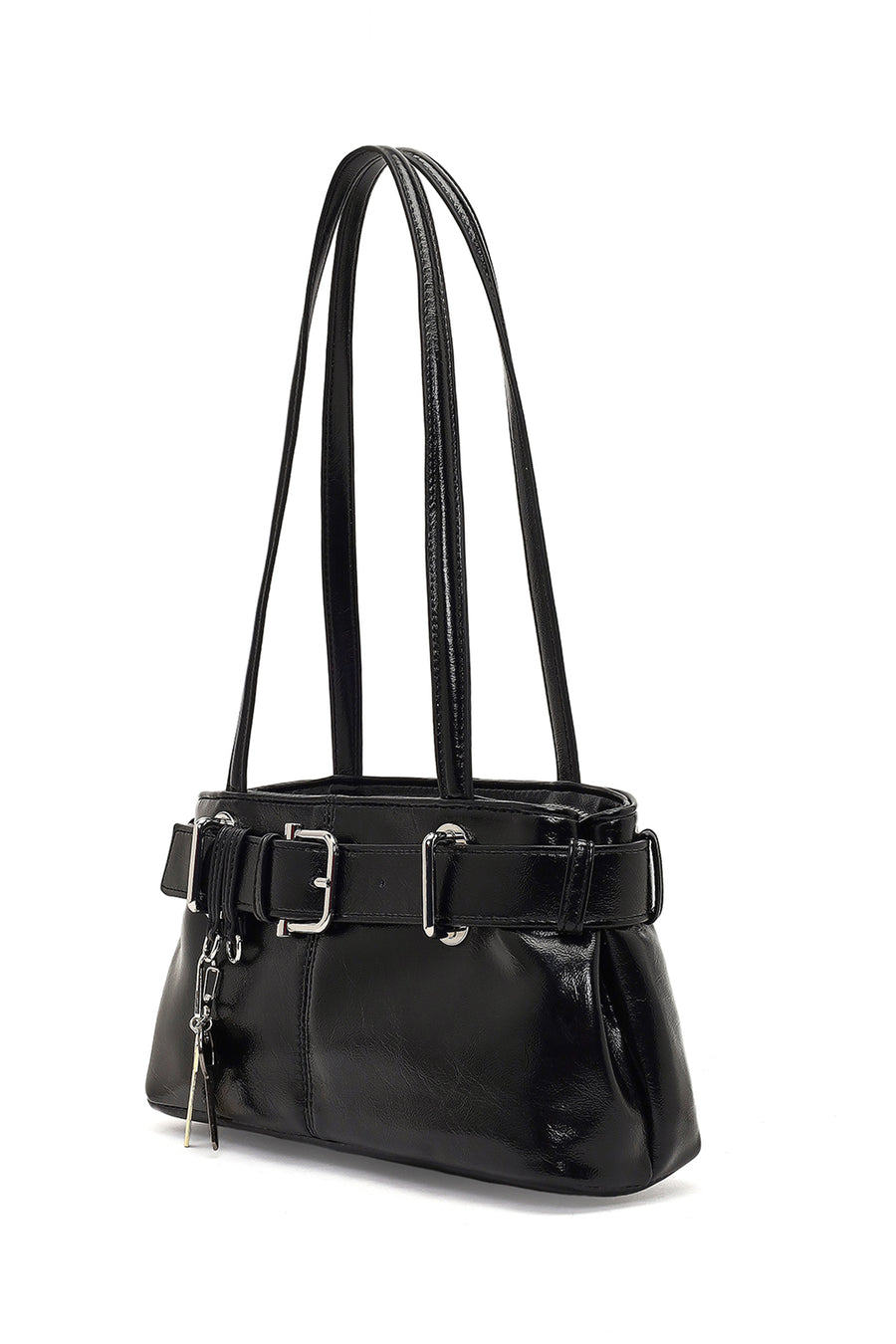 Women's Black Patent Leather Shoulder Bag