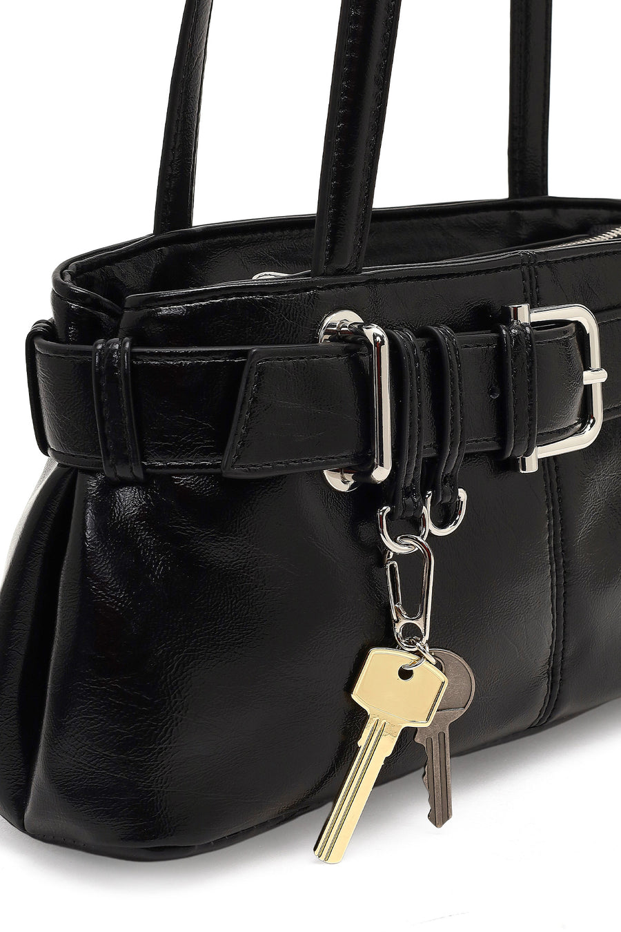 Women's Black Patent Leather Shoulder Bag