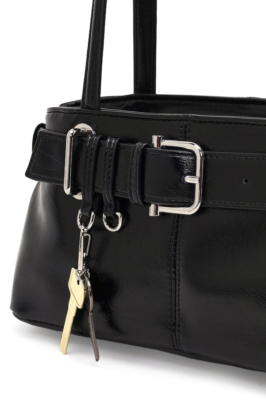 Women's Black Patent Leather Shoulder Bag