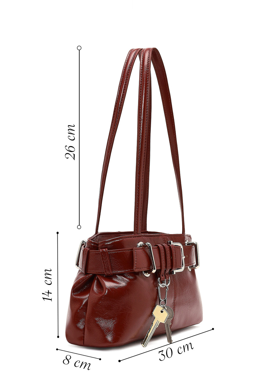 Women's Red Patent Leather Shoulder Bag