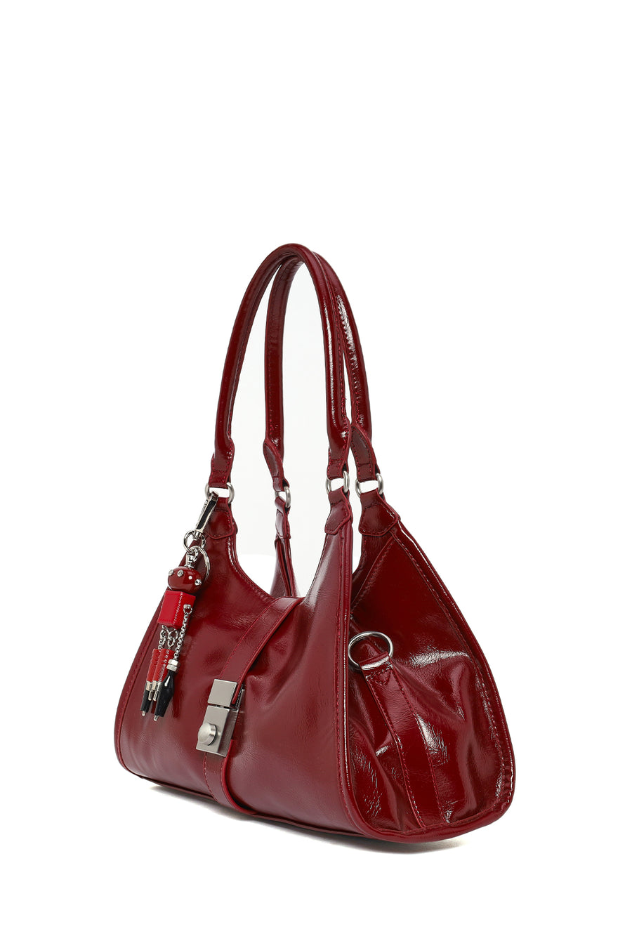 Women's Burgundy Charm Shoulder Bag