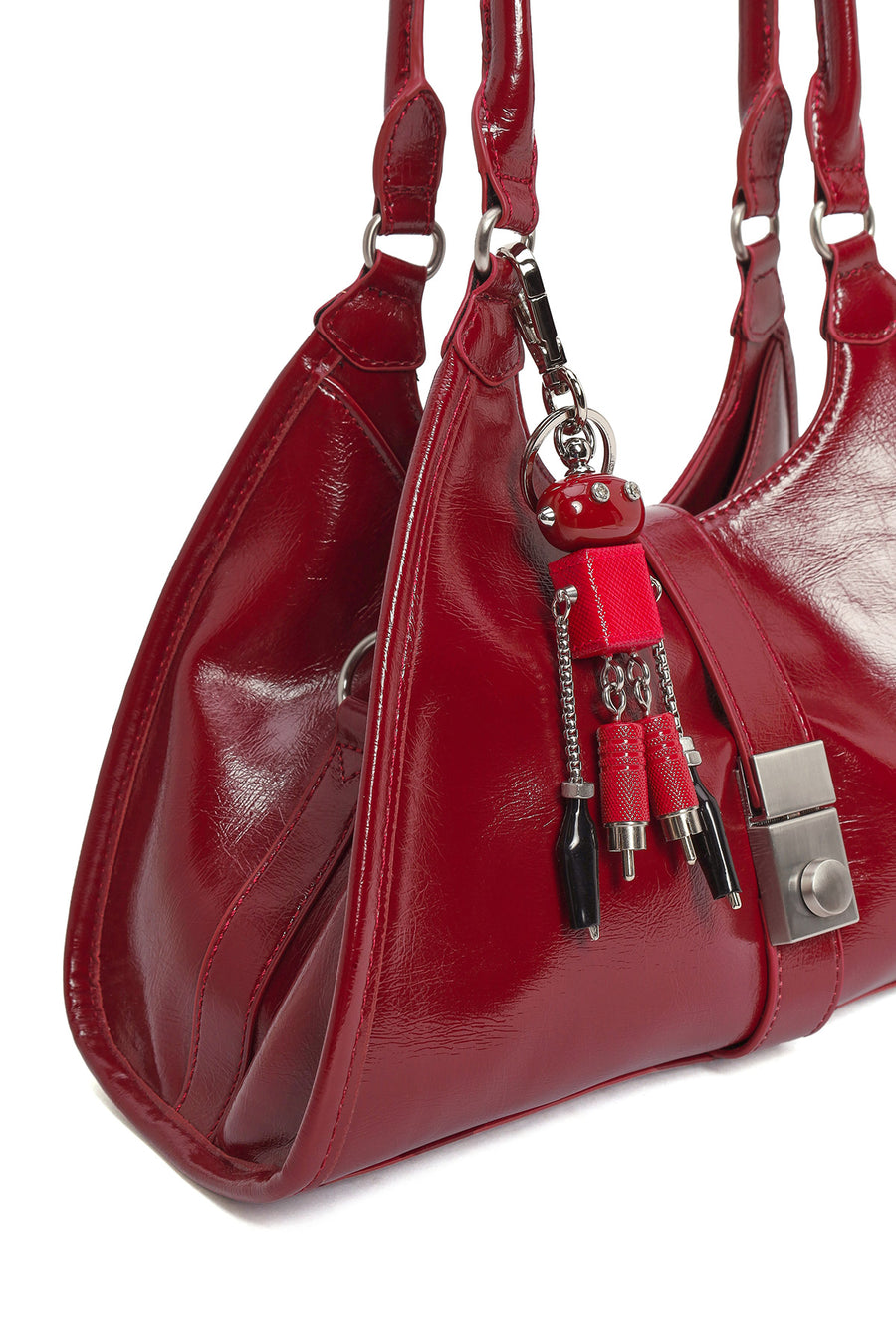 Women's Burgundy Charm Shoulder Bag