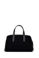 Women's Black Long Strap Suede Handbag | Derimod
