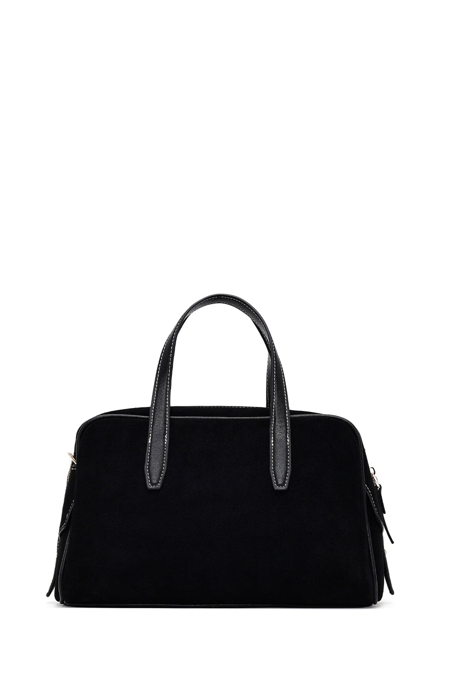 Women's Black Long Strap Suede Handbag