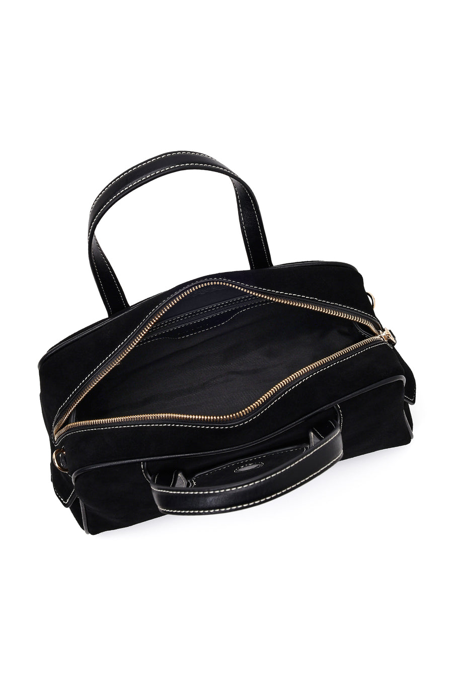Women's Black Long Strap Suede Handbag