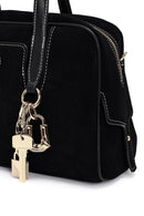 Women's Black Long Strap Suede Handbag | Derimod