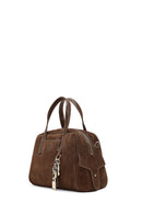 Women's Brown Long Strap Suede Shoulder Bag | Derimod