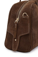 Women's Brown Long Strap Suede Shoulder Bag | Derimod