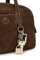 Women's Brown Long Strap Suede Shoulder Bag | Derimod