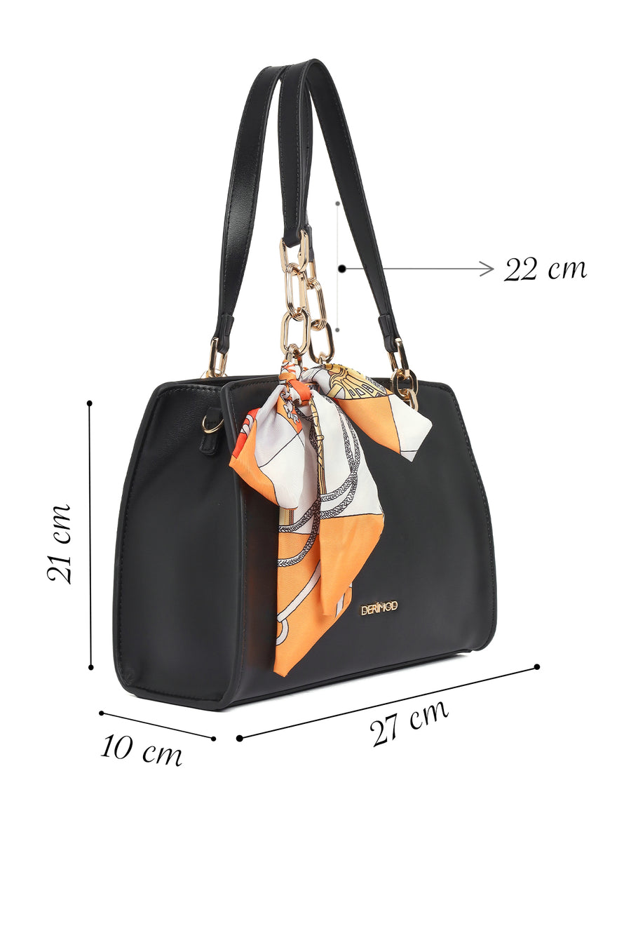 Women's Black Classic Shoulder Bag with Accessories