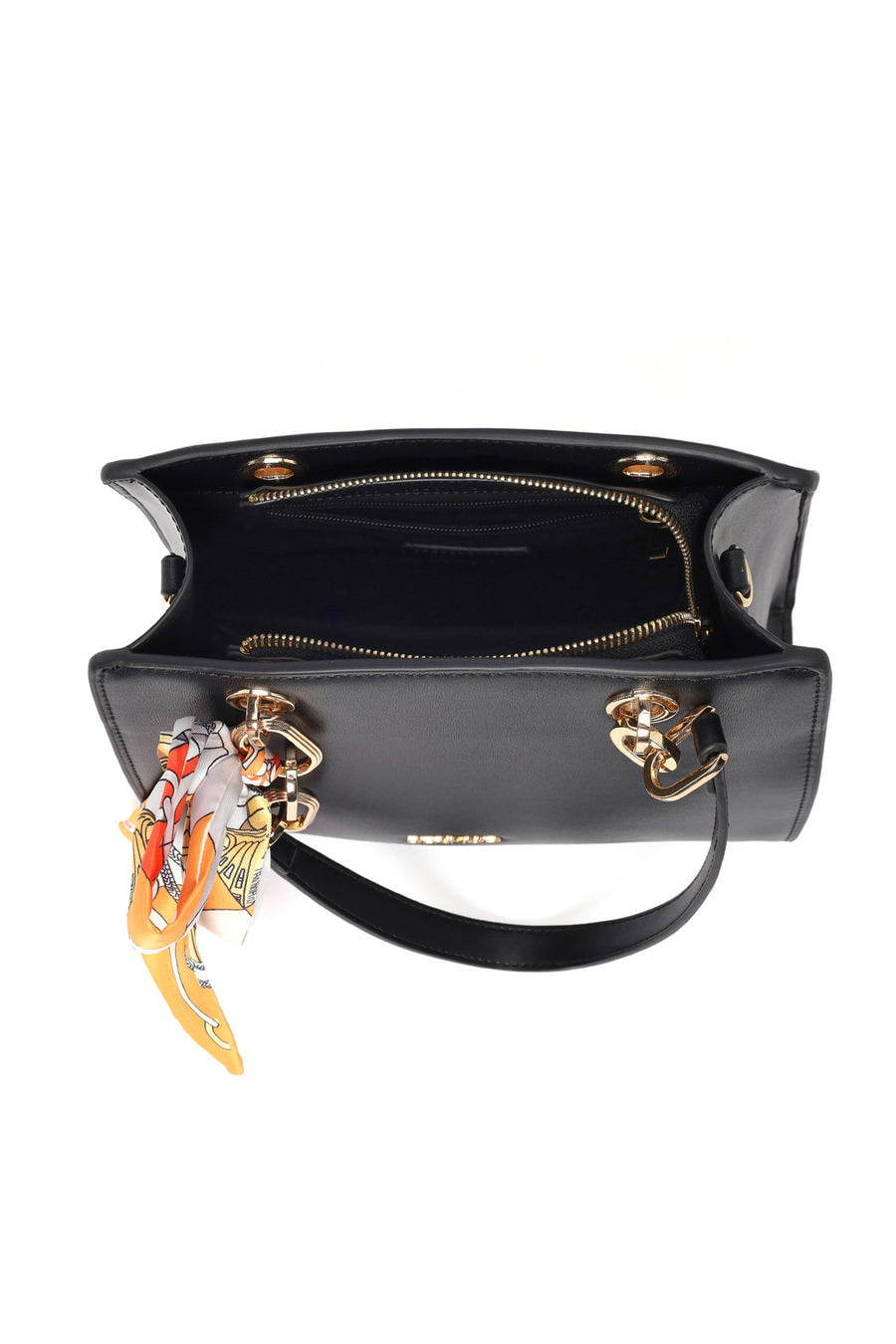 Women's Black Classic Shoulder Bag with Accessories