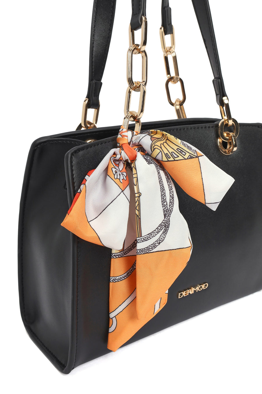 Women's Black Classic Shoulder Bag with Accessories