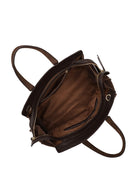 Women's Brown Long Strap Suede Shoulder Bag with Accessories | Derimod