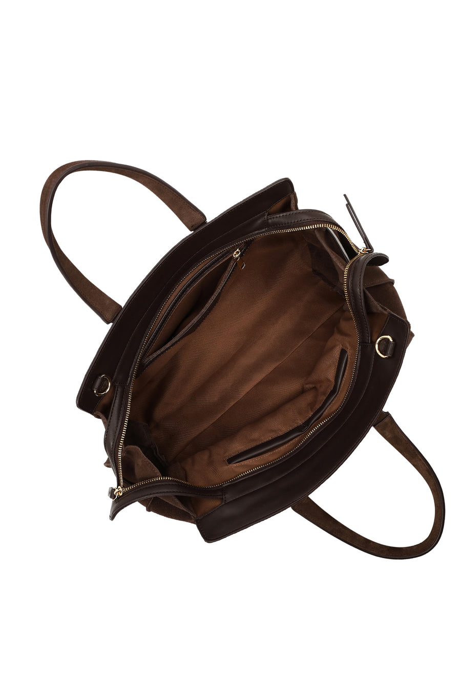 Women's Brown Long Strap Suede Shoulder Bag with Accessories
