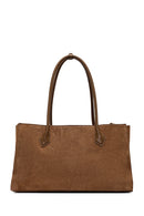 Women's Camel Charm Suede Shoulder Bag | Derimod