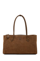Women's Camel Charm Suede Shoulder Bag | Derimod