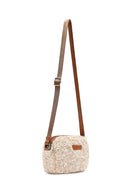 Women's Cream Long Strap Plush Crossbody Bag | Derimod