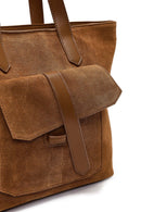 Women's Tan Long Strap Suede Shoulder Bag | Derimod