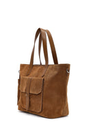 Women's Tan Long Strap Suede Shoulder Bag | Derimod