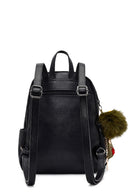 Women's Black Backpack with Accessories | Derimod