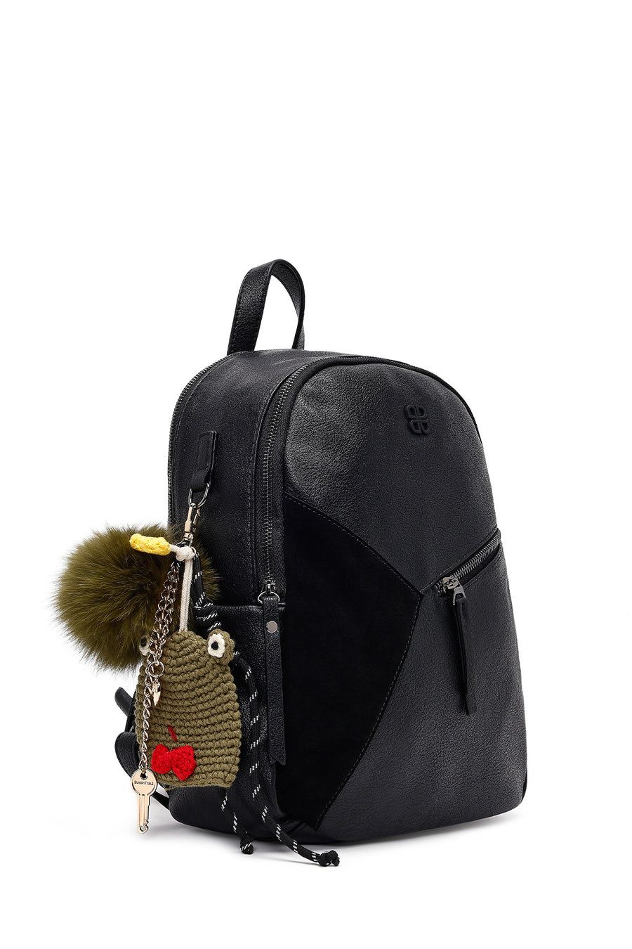 Women's Black Backpack with Accessories