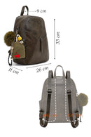 Women's Khaki Backpack with Accessories | Derimod