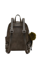 Women's Khaki Backpack with Accessories | Derimod