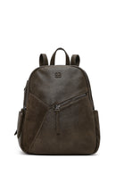 Women's Khaki Backpack with Accessories | Derimod