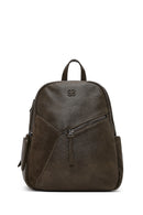 Women's Khaki Backpack with Accessories | Derimod