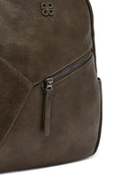 Women's Khaki Backpack with Accessories | Derimod