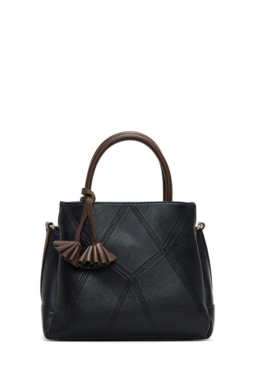 Women's Black Long Strap Accessory Detailed Handbag