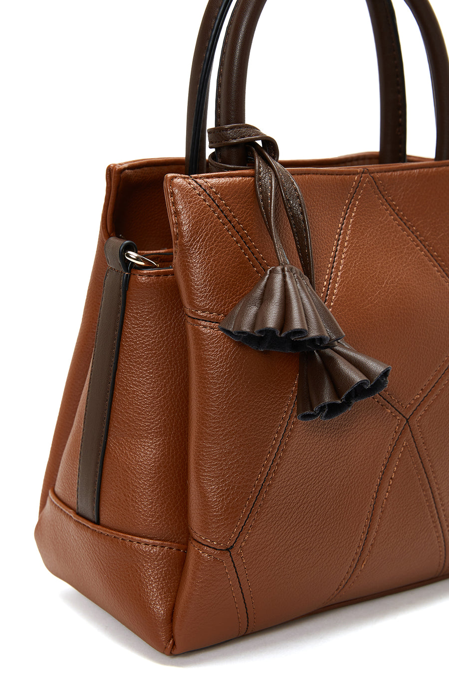 Women's Tan Long Strap Accessory Detailed Shoulder Bag