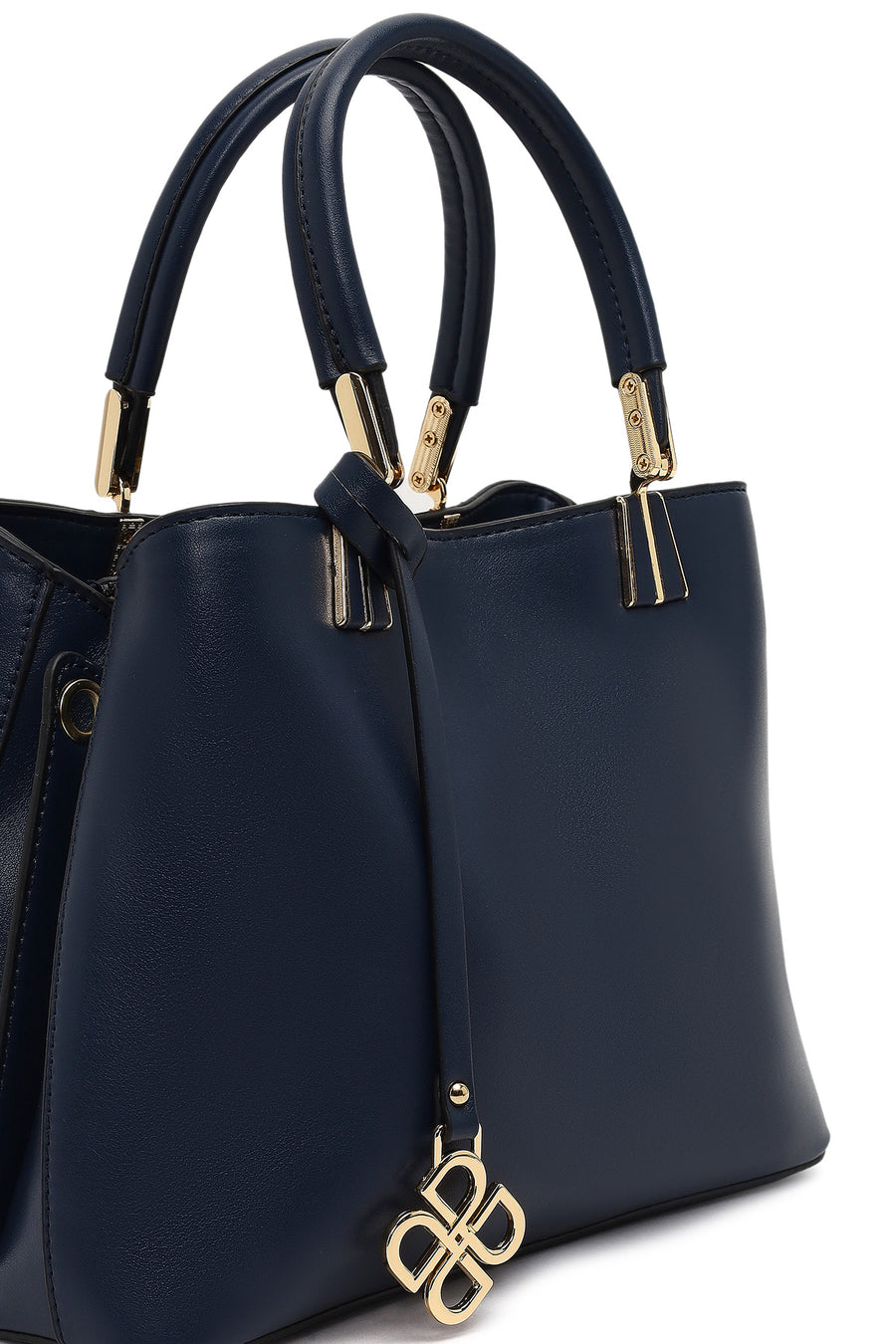 Women's Navy Blue Long Strap Accessory Detailed Shoulder Bag