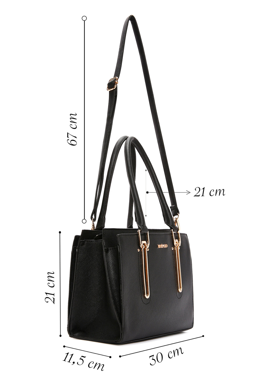 Women's Black Long Strap Classic Shoulder Bag