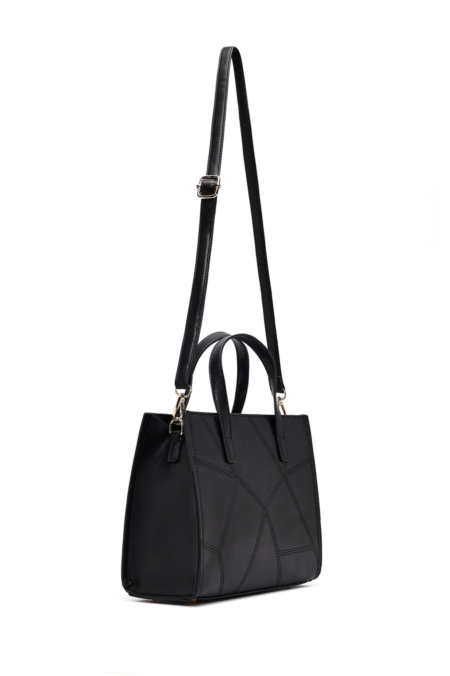 Women's Black Long Strap Printed Classic Shoulder Bag