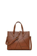 Women's Tan Long Strap Printed Classic Shoulder Bag | Derimod