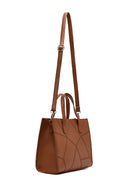 Women's Tan Long Strap Printed Classic Shoulder Bag | Derimod