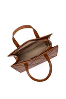 Women's Tan Long Strap Printed Classic Shoulder Bag | Derimod