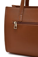 Women's Tan Long Strap Printed Classic Shoulder Bag | Derimod