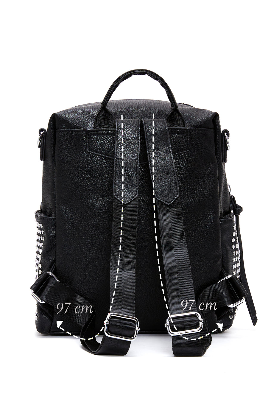 Women's Black Long Strap Backpack