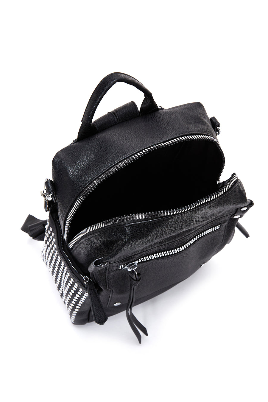 Women's Black Long Strap Backpack